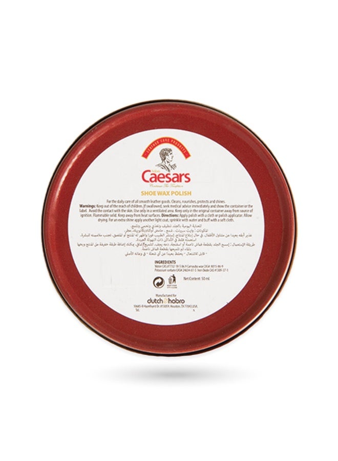 Habro Caesar Shoe Wax Polish Brown Water Repellent Restores Color 50 ML - Image 3